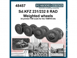 FC MODEL TREND accessoire résine 48457 Roues lestées Sd.Kfz. 321/232 8 RAD Tamiya 1/48