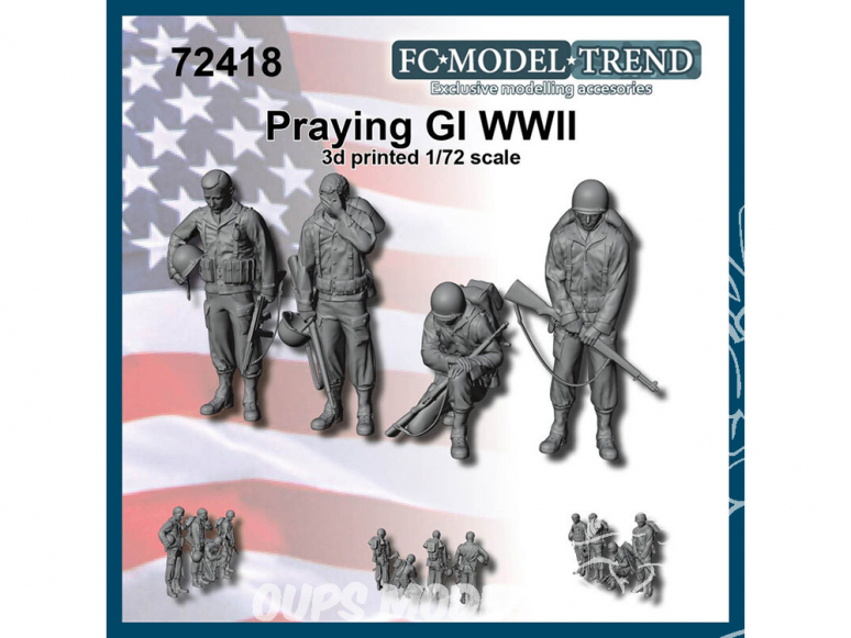 FC MODEL TREND figurines résine 72418 Soldats US GI priant WWII 1/72