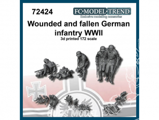 FC MODEL TREND figurines résine 72424 Infanterie Allemande tombée et blessée WWII 1/72