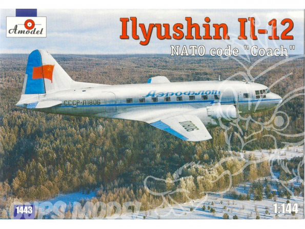 Amodel maquettes avion 1443 ILYUSHIN IL-12 "Coach" AVION CARGO SOVIETIQUE 1/144