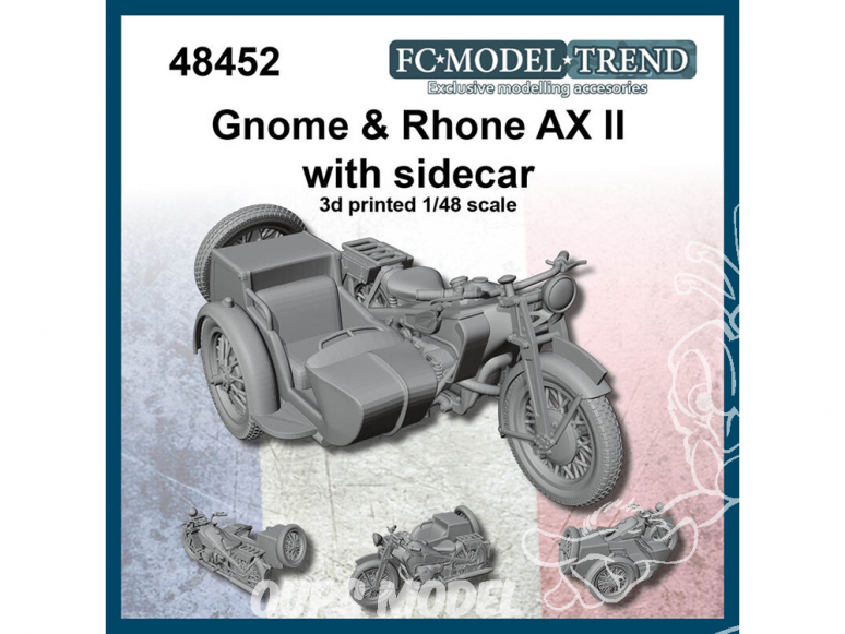 FC MODEL TREND maquette résine 48452 Gnome & Rhone AX II avec Sidecar 1/48