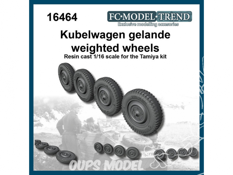 FC MODEL TREND accessoire résine 16464 Roues lestées Kubelwagen Tamiya 1/16