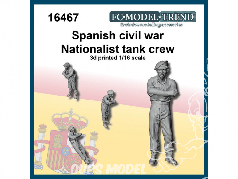 FC MODEL TREND figurine résine 16467 Equipage de char Nationaliste Guerre Civile Espagnole 1/16