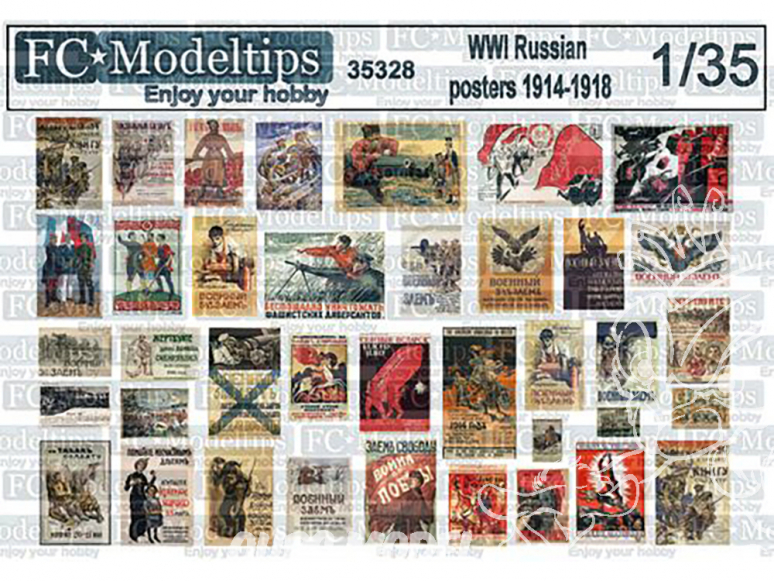 FC MODEL TREND accessoire diorama 35328 Affiches Russes WWI 1914 - 1918 1/35