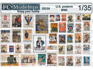 FC MODEL TREND accessoire diorama 35339 Affiches US WWII 1/35