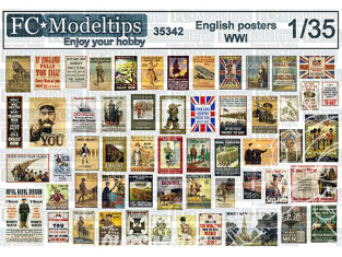 FC MODEL TREND accessoire diorama 35342 Affiches Britanniques WWI 1/35