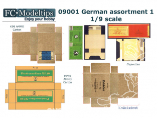 FC MODEL TREND accessoire papier 09001 Assortiment Allemand Set 1 WWII 1/9