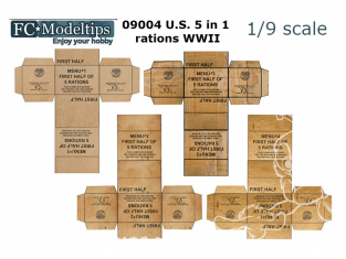 FC MODEL TREND accessoire papier 09004 Caisses ration 5 en 1 US Army WWII 1/9