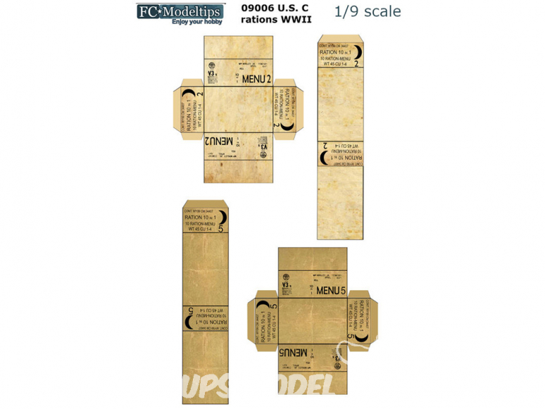 FC MODEL TREND accessoire papier 09006 Ration C US WWII 1/9