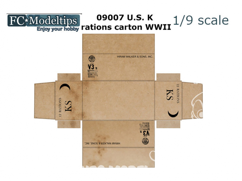 FC MODEL TREND accessoire papier 09007 Carton ration K US WWII 1/9