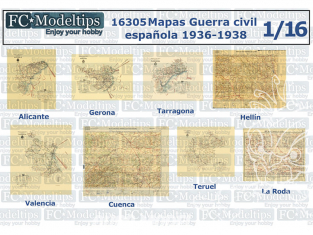 FC MODEL TREND accessoire papier 16305 Cartes Guerre d'Espegne 1936 - 1938 1/16