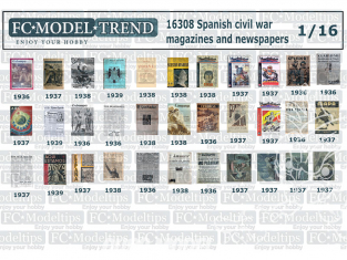 FC MODEL TREND accessoire papier 16308 Couvertures magazines et journaux Guerre d'Espagne 1/16