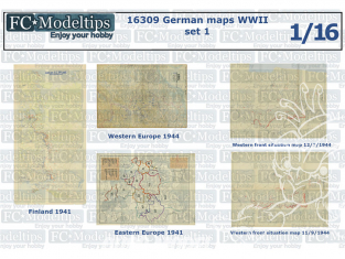 FC MODEL TREND accessoire papier 16309 Cartes Allemandes WWII Set 1 1/16