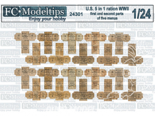 FC MODEL TREND accessoire papier 24301 Caisses ration 5 en 1 US Army WWII 1/24