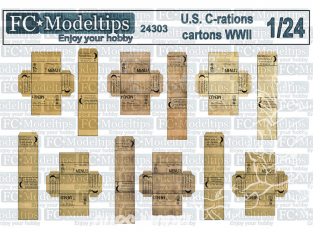 FC MODEL TREND accessoire papier 24303 Cartons ration C US WWII 1/24