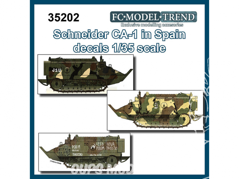 FC MODEL TREND décalcomanies 35202 Schneider CA-1 en Espagne 1/35