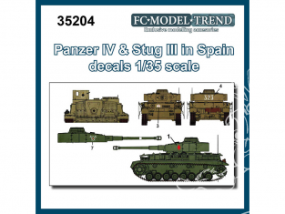 FC MODEL TREND décalcomanies 35204 Panzer IV Ausf.H & Stug III Ausf. G en Espagne 1/35