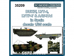 FC MODEL TREND décalcomanies 35209 DUKW, LVT-4, LVTP-7, AAV-7A1 Infanterie marine espagnole 1/35