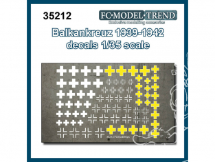 FC MODEL TREND décalcomanies 35212 Balkenkreuz 1939 - 1942 1/35