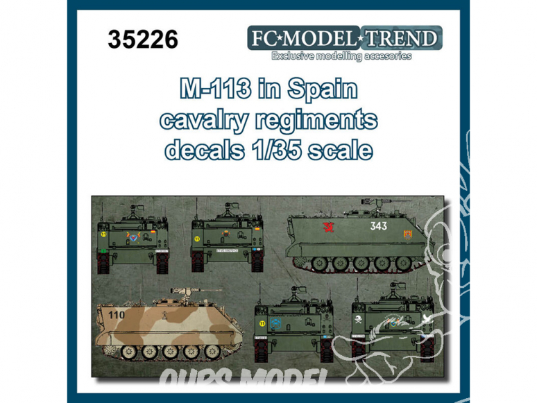 FC MODEL TREND décalcomanies 35226 M113 Regiment de cavalerie Espagne 1/35