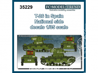 FC MODEL TREND décalcomanies 35229 T-26 en Espagne côté Nationale 1/35