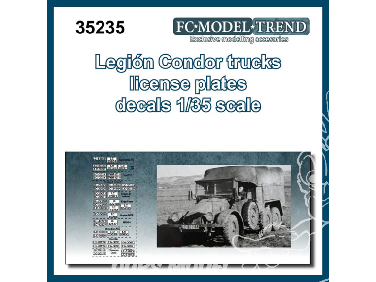 FC MODEL TREND décalcomanies 35235 Plaques d'immatriculation camions Legion Condor 1/35