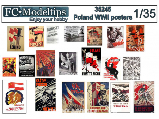 FC MODEL TREND accessoire diorama 35245 Affiches Pologne WWII 1/35