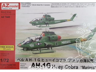 AZ Model Kit helicoptere AZ7449 Bell AH-1G Huey Cobra Marines 1/72