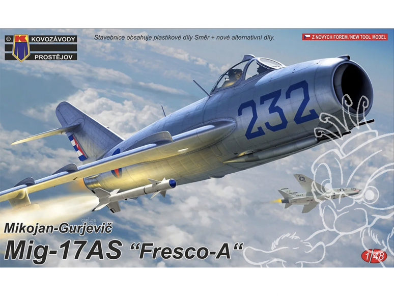 KP Model kit avion Kpm4825 Mikoyan-Gourevitch MiG-17AS Fresco-A 1/48