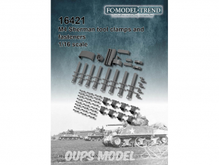 FC MODEL TREND accessoire résine 16421 Clamps et attaches outils M4 Sherman 1/16