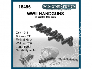 FC MODEL TREND accessoire résine 16466 Pistolets WWII 1/16