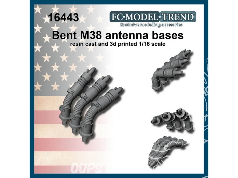 FC MODEL TREND accessoire résine 16443 Bases antenne Bent M38 1/16