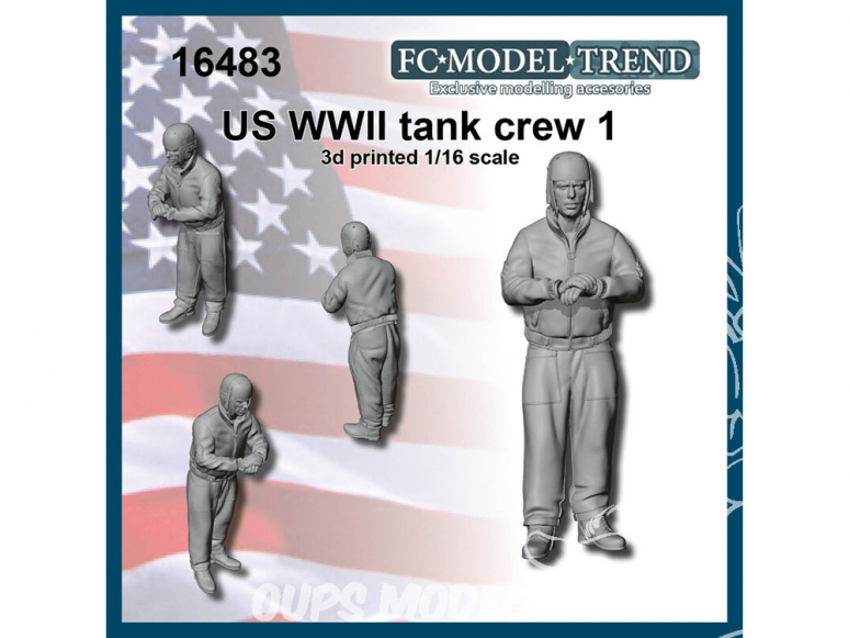 FC MODEL TREND figurine résine 16483 Equipage de char US WWII 1/16