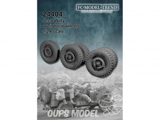 FC MODEL TREND accessoire résine 24404 Roues lestées Jeep Willys Italeri 1/24