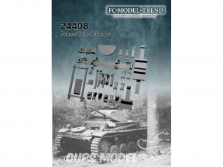FC MODEL TREND accessoire résine 24408 Clamps outils Panzer II Tasca 1/24
