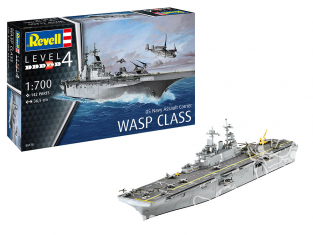 Revell maquette bateau 65178 Model Set Transporteur d'assaut USS WASP CLASS inclus peintures principale colle et pinceau 1/700