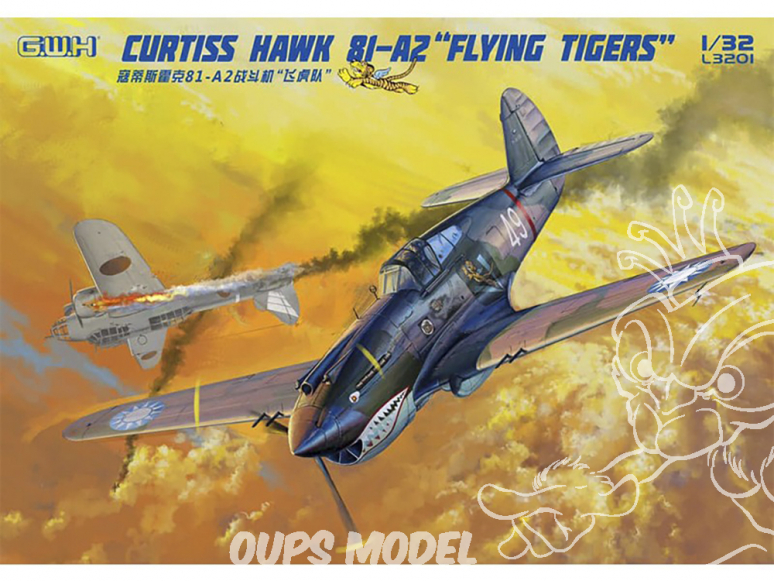 Great Wal Hobby maquette avion L3201 Flying Tigers Curtiss Hawk 81-A2 1/32