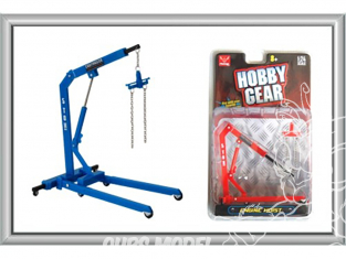 Hobby Gear accessoire diorama monté peint 18435 Grue d'atelier - Chèvre de levage Bleue 1/24