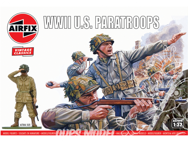 Airfix maquette A02711V Vintage Classics Parachutistes U.S. WWII