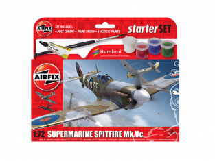Airfix maquette avion A55001 Small Starter Set Supermarine Spitfire MkVc inclus peintures principale colle et pinceau 1/72