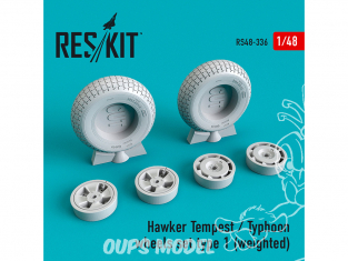 ResKit kit d'amelioration Avion RS48-0336 Roues en résine Hawker Tempest/Typhoon set type 1 weighted 1/48