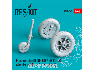 ResKit kit d'amelioration Avion RS48-0349 Roues en résine Bf-109 (F, G-early) type 1 weighted 1/48