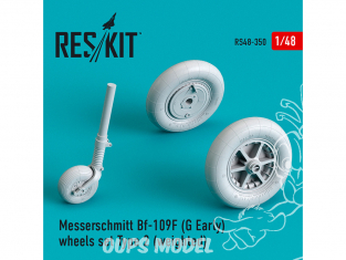 ResKit kit d'amelioration Avion RS48-0350 Roues en résine Bf-109 (F, G-early) type 2 weighted 1/48