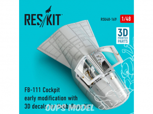 ResKit kit d'amelioration Avion RSU48-0169 Modification cockpit du FB-111 early avec décalcomanies 3D pour kit HobbyBoss 1/48