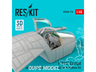 ResKit kit d'amelioration Avion RSU48-0176 Modification cockpit du F-111F early avec décalcomanies 3D pour kit HobbyBoss 1/48