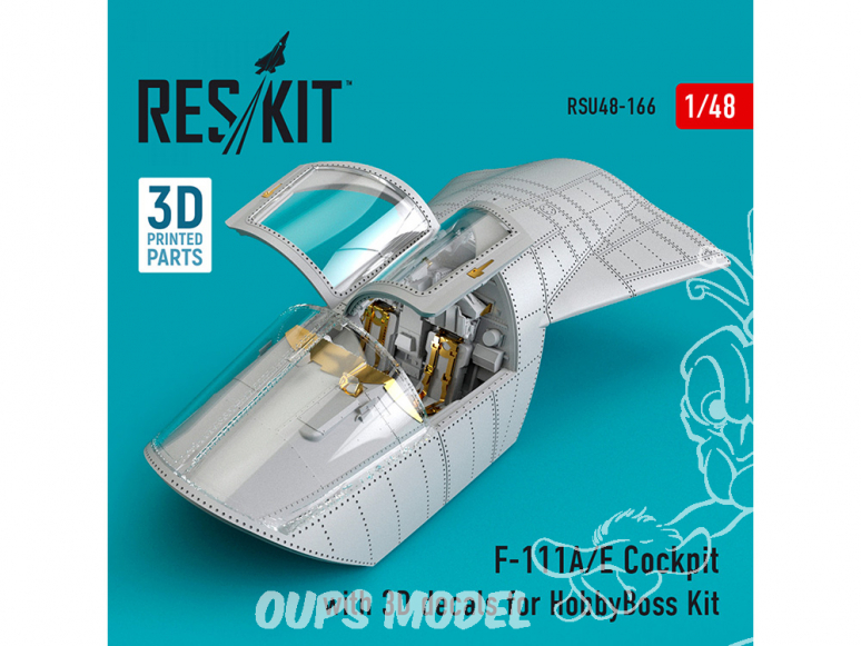 ResKit kit d'amelioration Avion RSU48-0166 Cockpit du F-111A/E avec décalcomanies 3D pour kit HobbyBoss 1/48