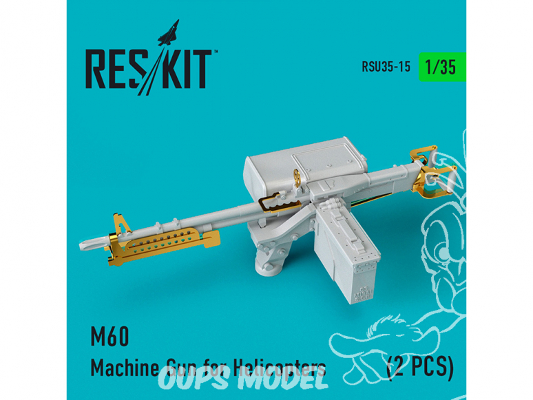 ResKit Kit RSU35-0015 Mitrailleuses M60 pour hélicoptères 2 pièces 1/35