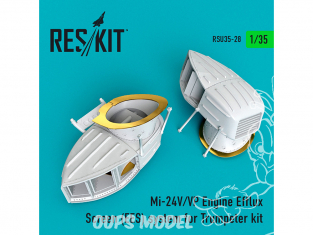ResKit Kit RSU35-0028 Mi-24 (V,VP) Engine Efflux Screen (EES) system pour kit Trumpeter 1/35