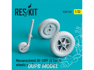 ResKit kit d'amelioration avion RS32-0349 Ensemble de roues pour Bf-109 F, G-early set type 1 weighted 1/32