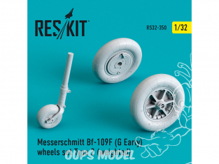ResKit kit d'amelioration avion RS32-0350 Ensemble de roues pour Bf-109 F, G-early set type 2 weighted 1/32